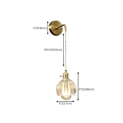 Applique murale suspendue moderne en verre doré pour salle de bain