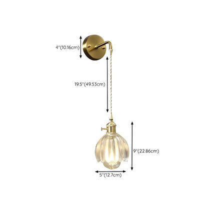 Applique murale suspendue moderne en verre doré pour salle de bain
