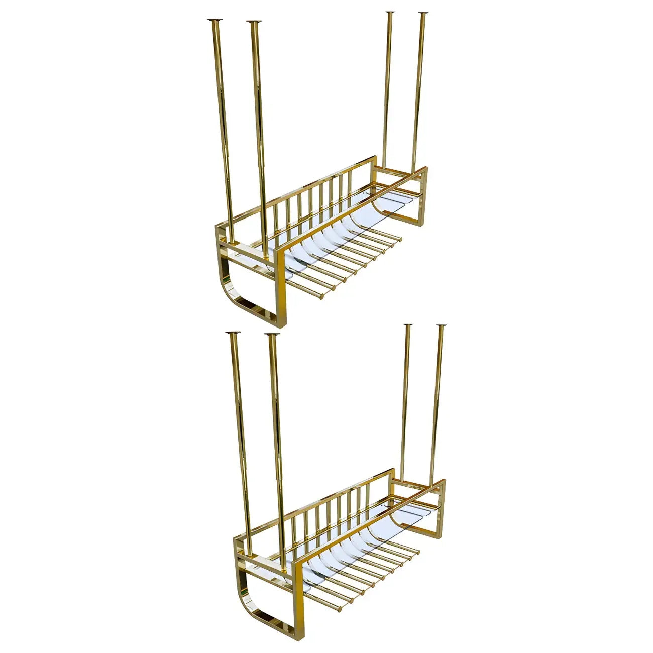 Casier à vin mural en métal doré élégant