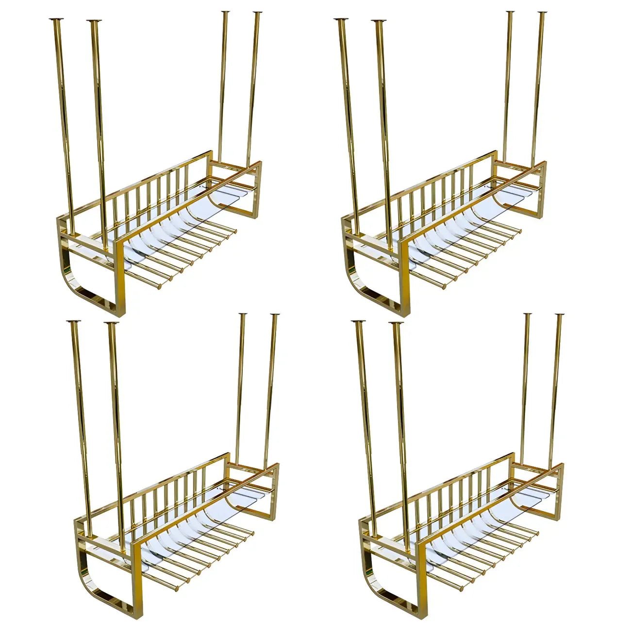 Casier à vin mural en métal doré élégant