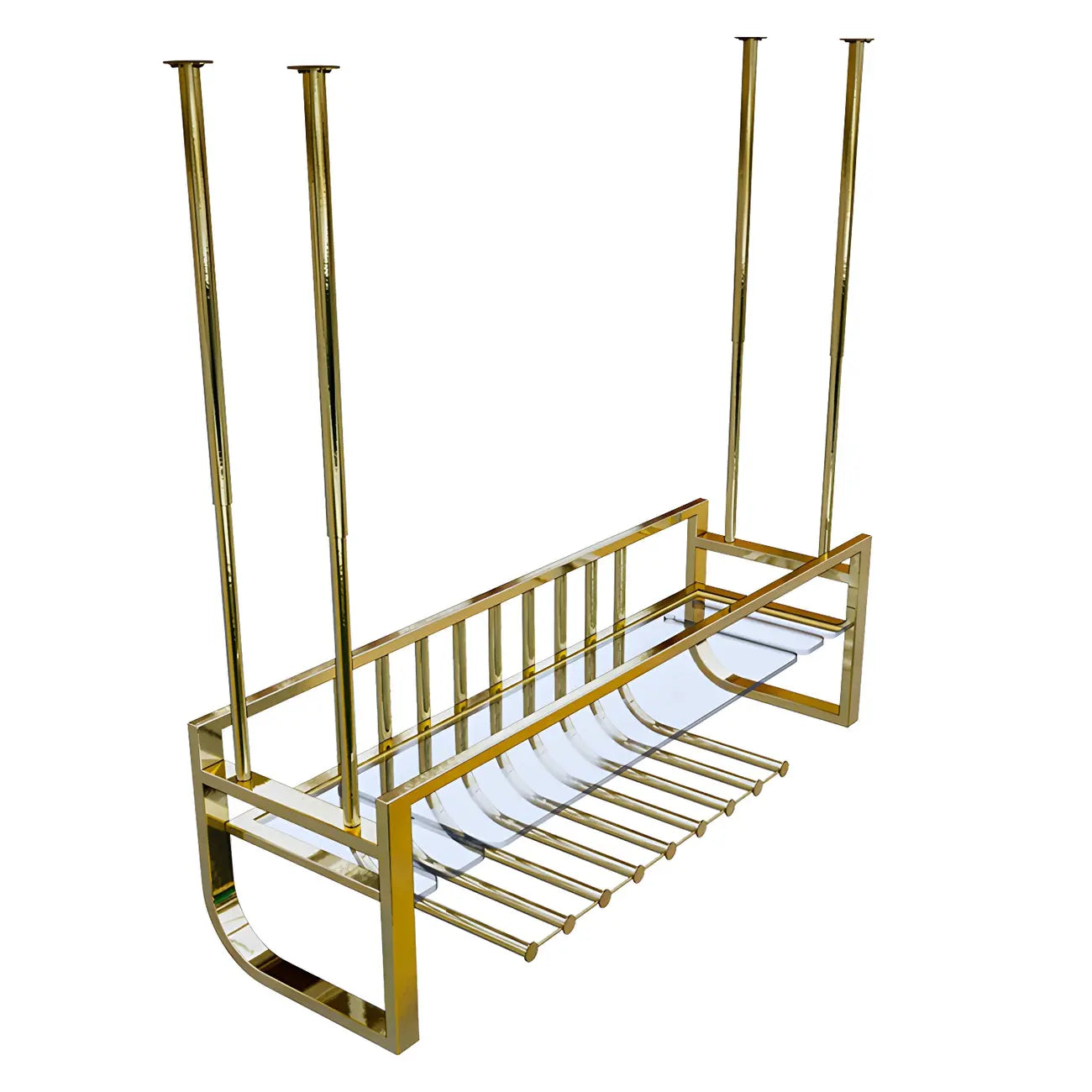 Casier à vin mural en métal doré élégant