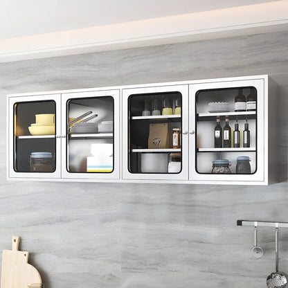 Vitrine murale en acier inoxydable avec rangement