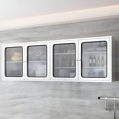 Vitrine murale en acier inoxydable avec rangement