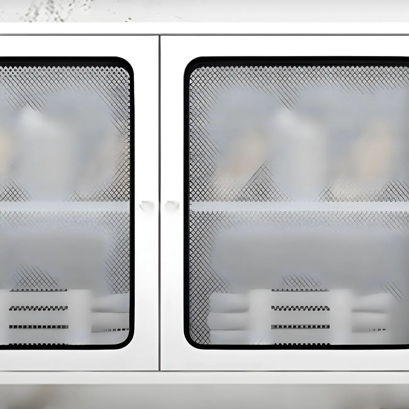 Vitrine murale en acier inoxydable avec rangement