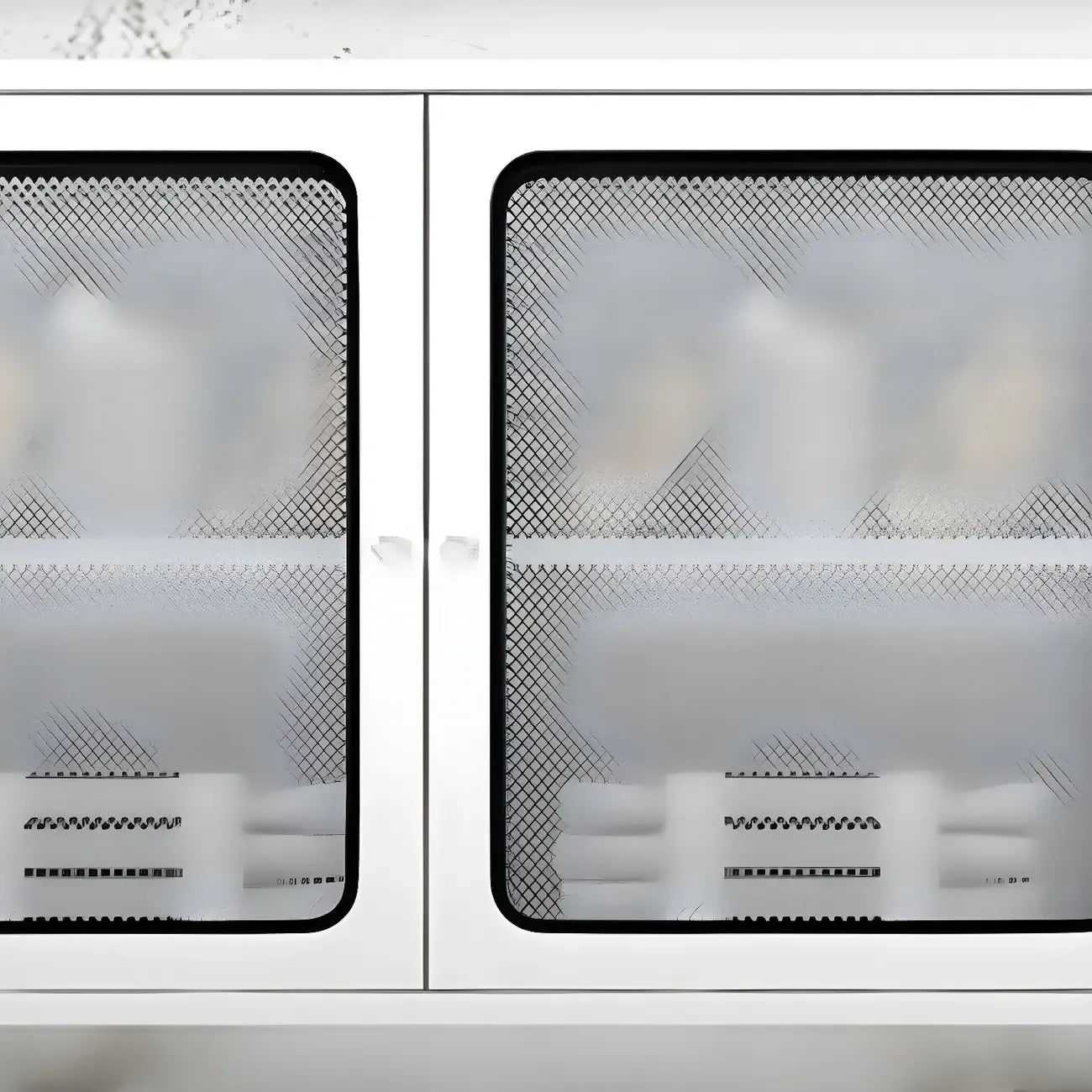 Vitrine murale en acier inoxydable avec rangement