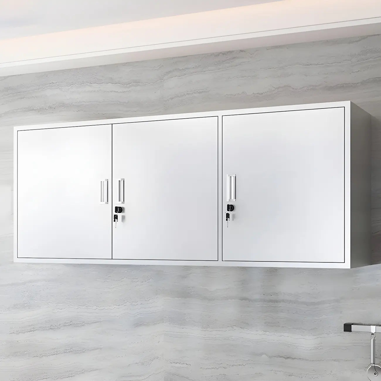 Vitrine murale en acier inoxydable avec rangement