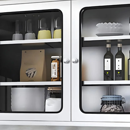 Vitrine murale en acier inoxydable avec rangement