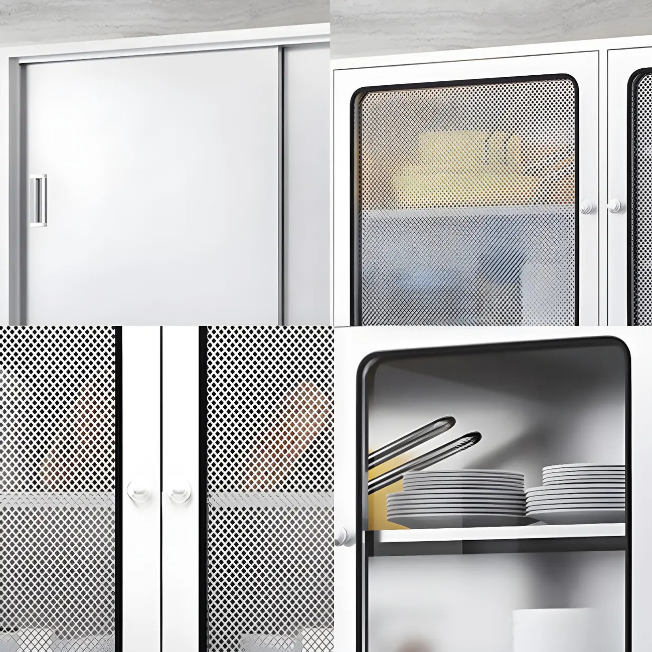 Vitrine murale en acier inoxydable avec rangement