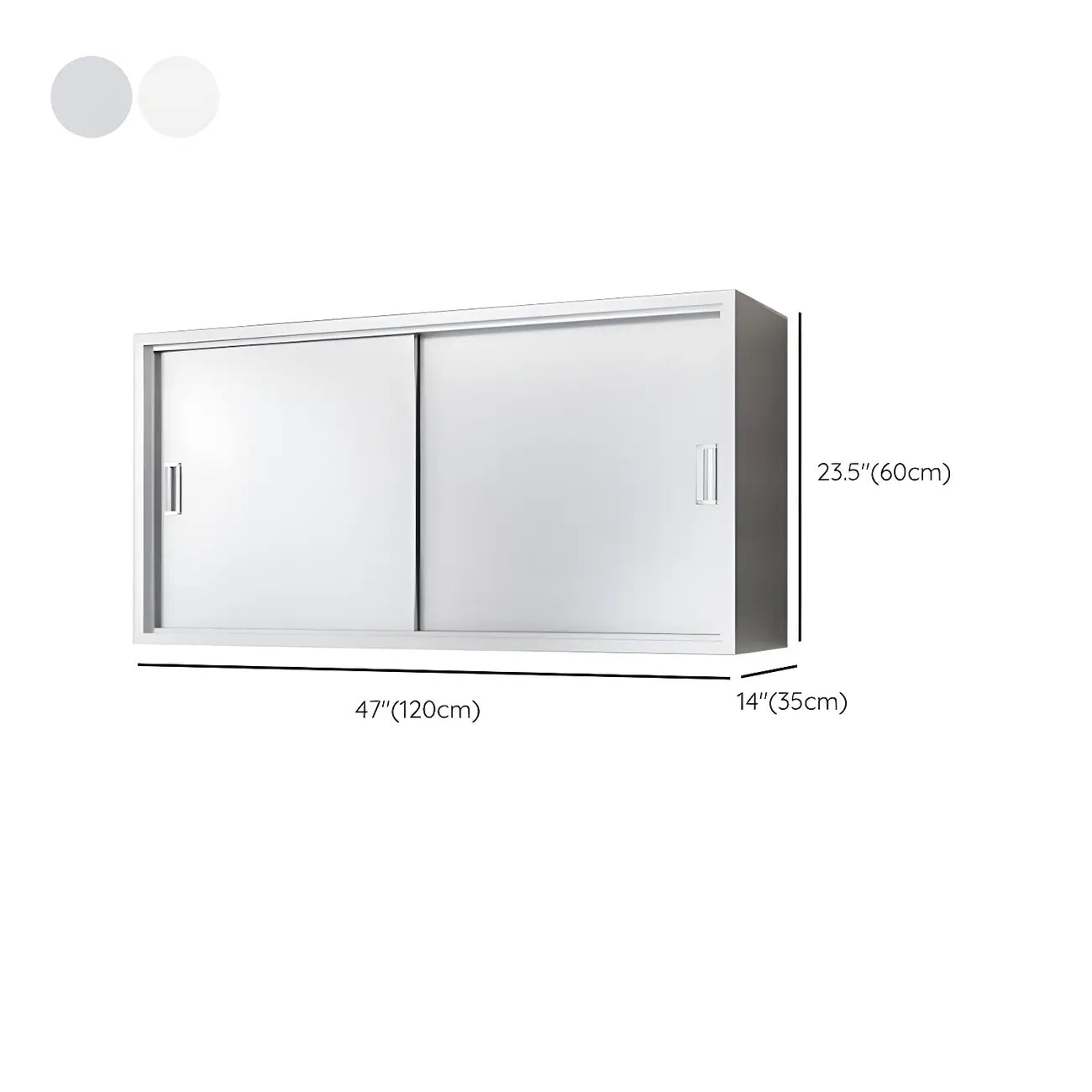 Vitrine murale en acier inoxydable avec rangement