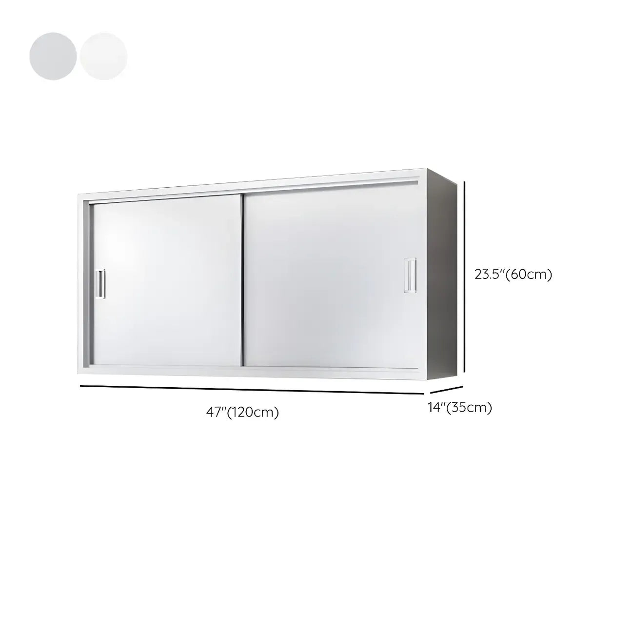 Vitrine murale en acier inoxydable avec rangement