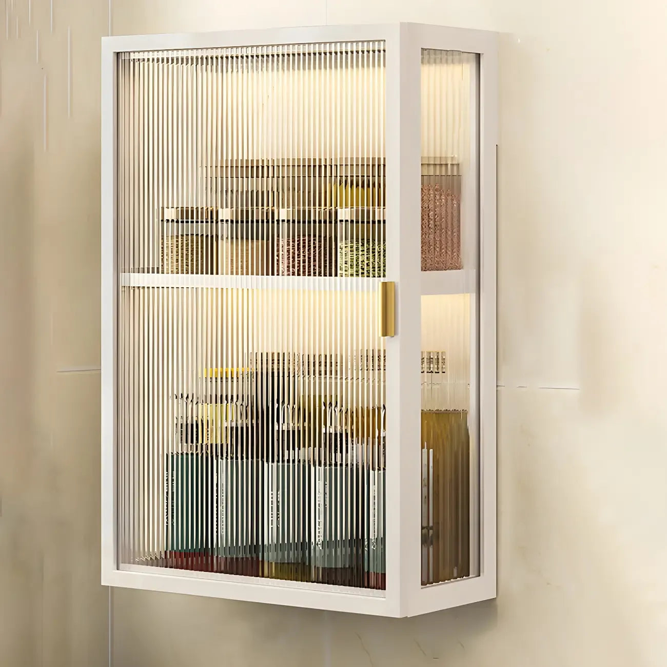 Cuisine moderne en métal noir, vaisselier suspendu