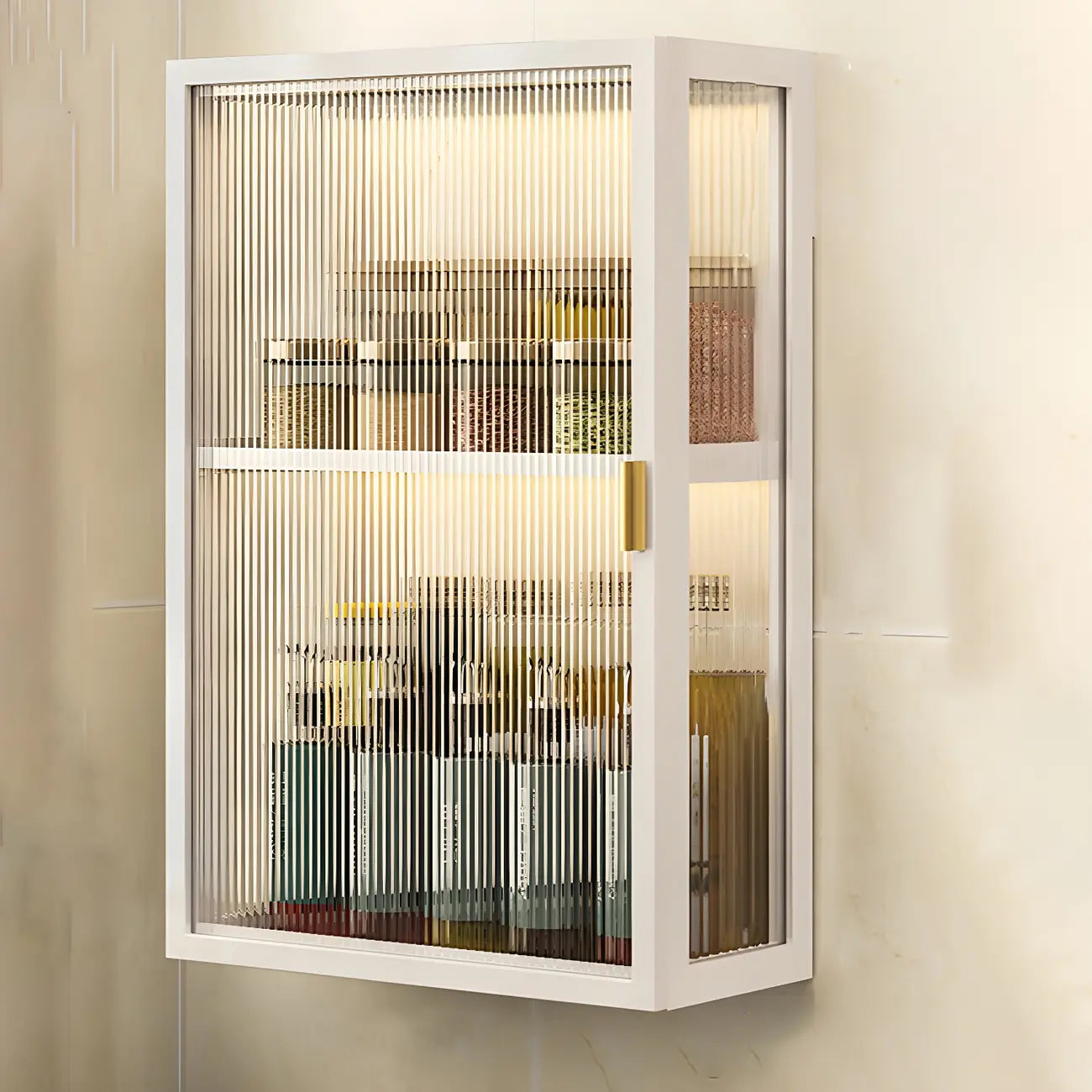 Cuisine moderne en métal noir, vaisselier suspendu