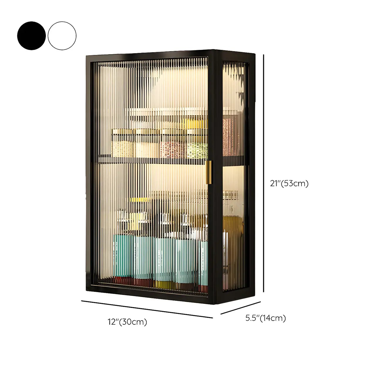 Cuisine moderne en métal noir, vaisselier suspendu