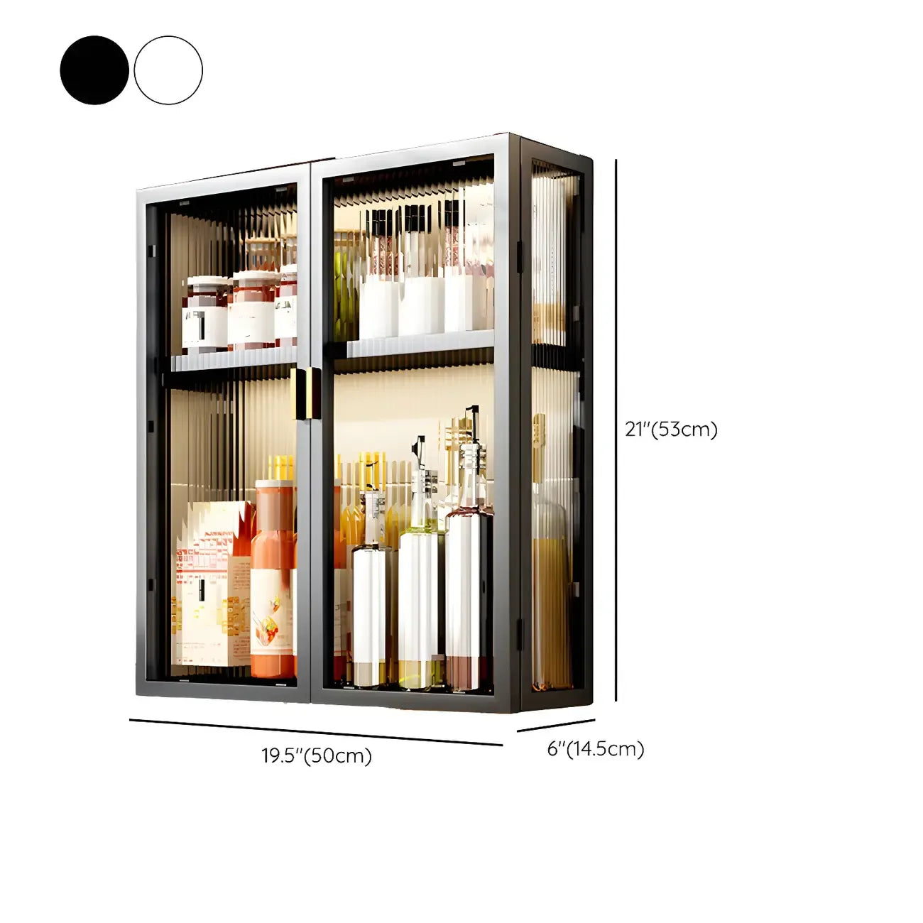 Cuisine moderne en métal noir, vaisselier suspendu