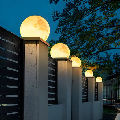 Lampes LED en forme de lune pour poteaux extérieurs