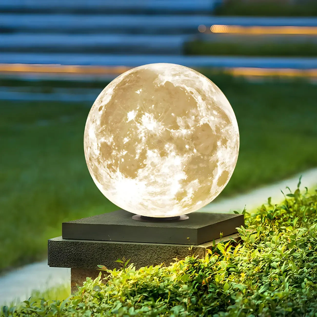 Lampes LED en forme de lune pour poteaux extérieurs