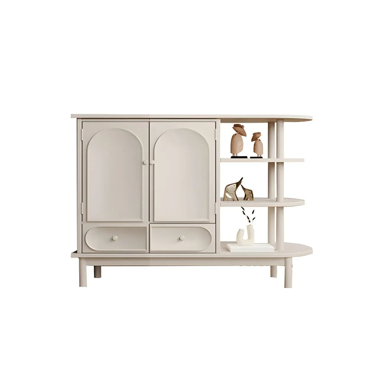 Meuble de rangement multifonctionnel moderne en bois blanc pour salon