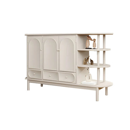 Meuble de rangement multifonctionnel moderne en bois blanc pour salon