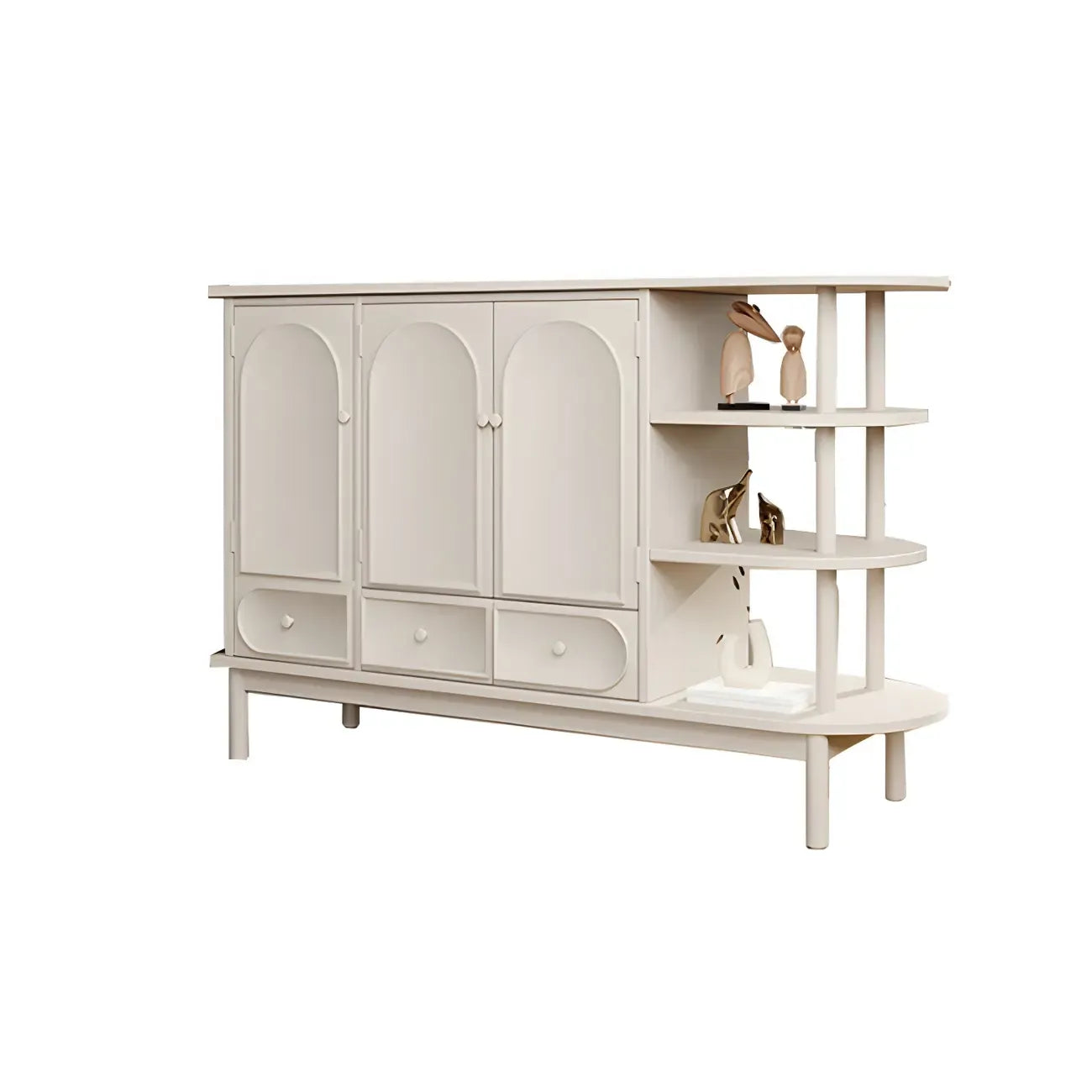 Meuble de rangement multifonctionnel moderne en bois blanc pour salon