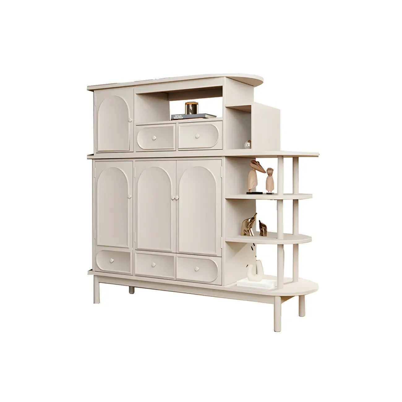 Meuble de rangement multifonctionnel moderne en bois blanc pour salon