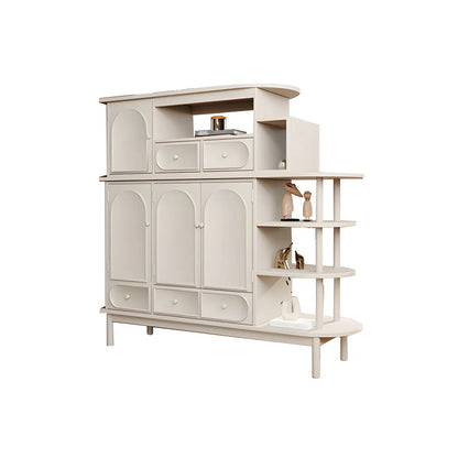Meuble de rangement multifonctionnel moderne en bois blanc pour salon