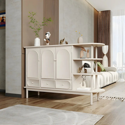 Meuble de rangement multifonctionnel moderne en bois blanc pour salon