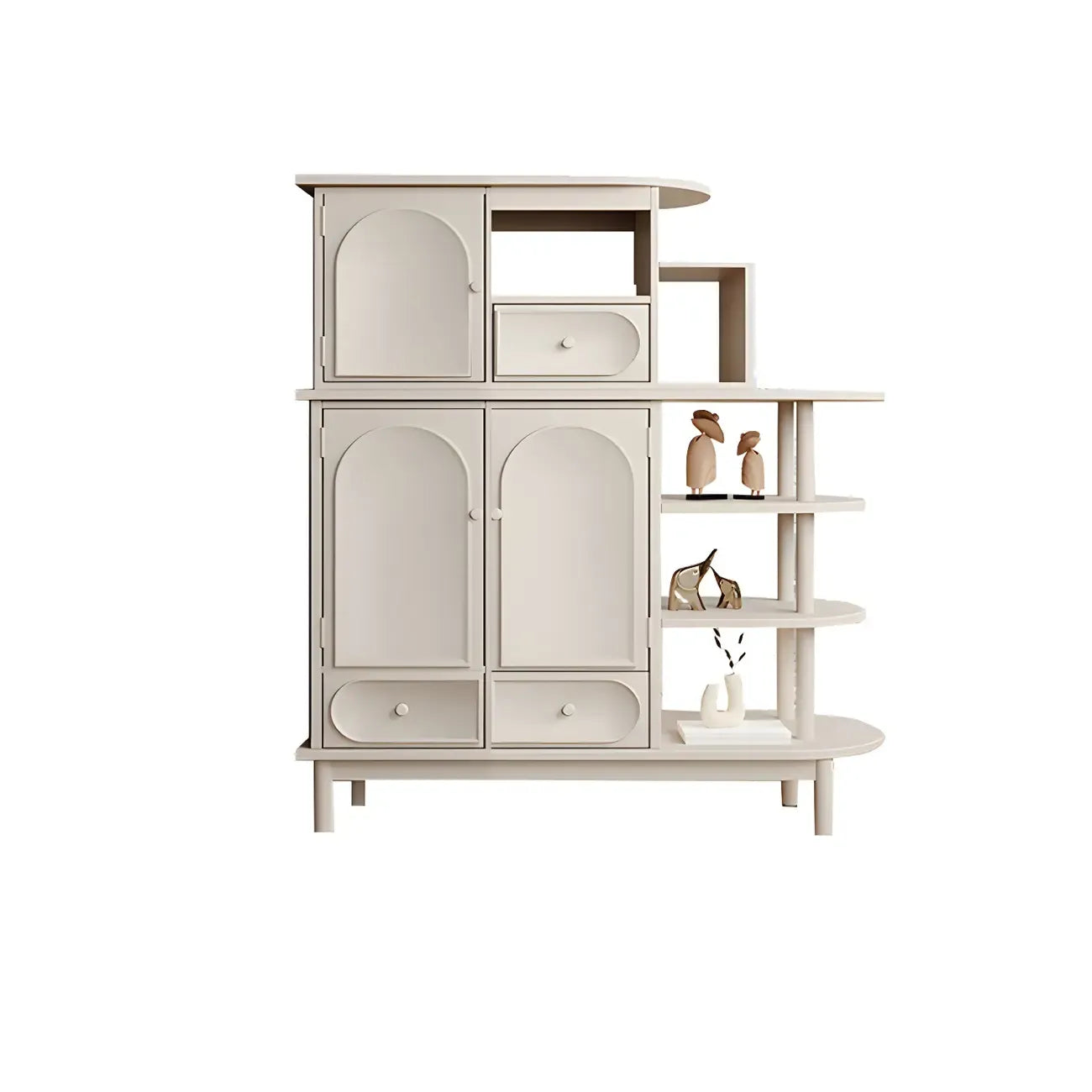 Meuble de rangement multifonctionnel moderne en bois blanc pour salon