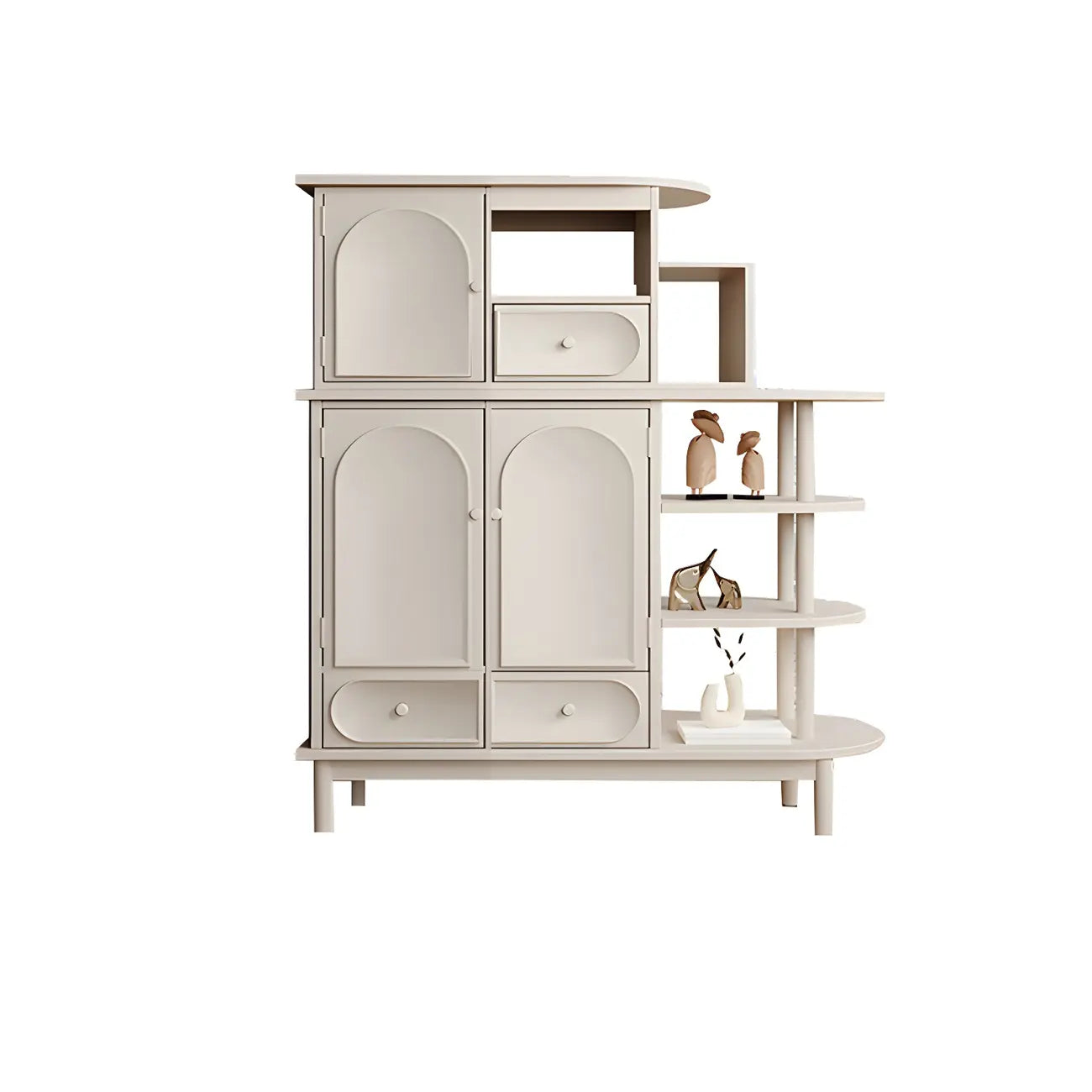 Meuble de rangement multifonctionnel moderne en bois blanc pour salon
