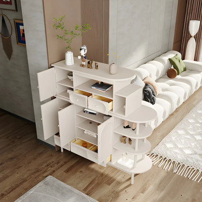 Meuble de rangement multifonctionnel moderne en bois blanc pour salon