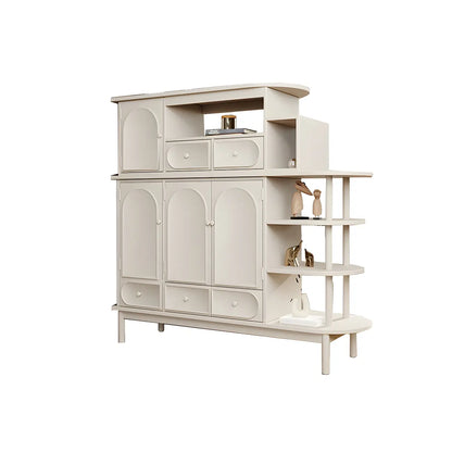 Meuble de rangement multifonctionnel moderne en bois blanc pour salon