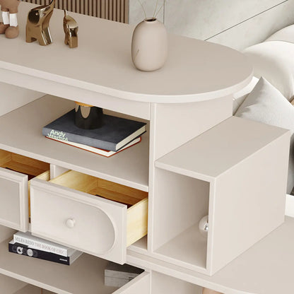 Meuble de rangement multifonctionnel moderne en bois blanc pour salon