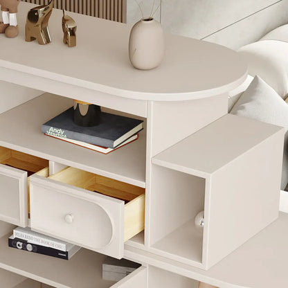 Meuble de rangement multifonctionnel moderne en bois blanc pour salon