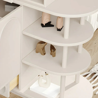 Meuble de rangement multifonctionnel moderne en bois blanc pour salon