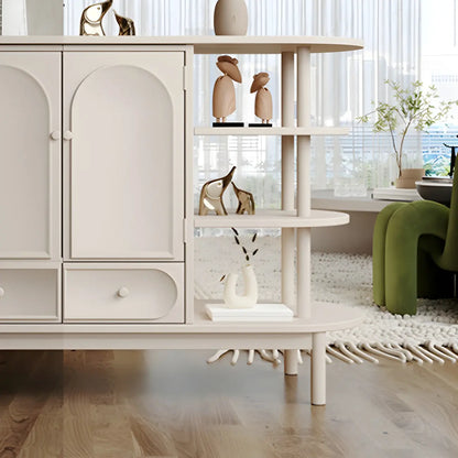 Meuble de rangement multifonctionnel moderne en bois blanc pour salon