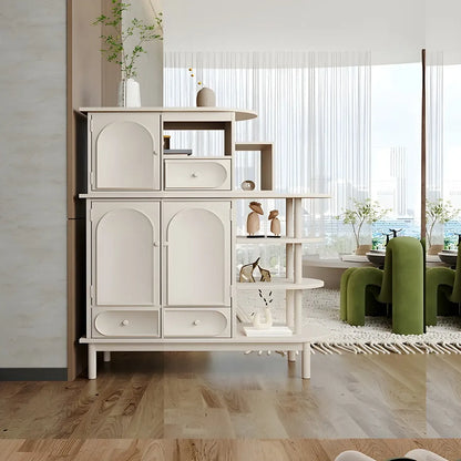 Meuble de rangement multifonctionnel moderne en bois blanc pour salon
