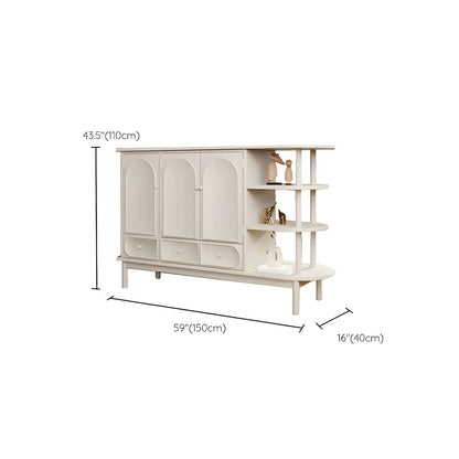 Meuble de rangement multifonctionnel moderne en bois blanc pour salon