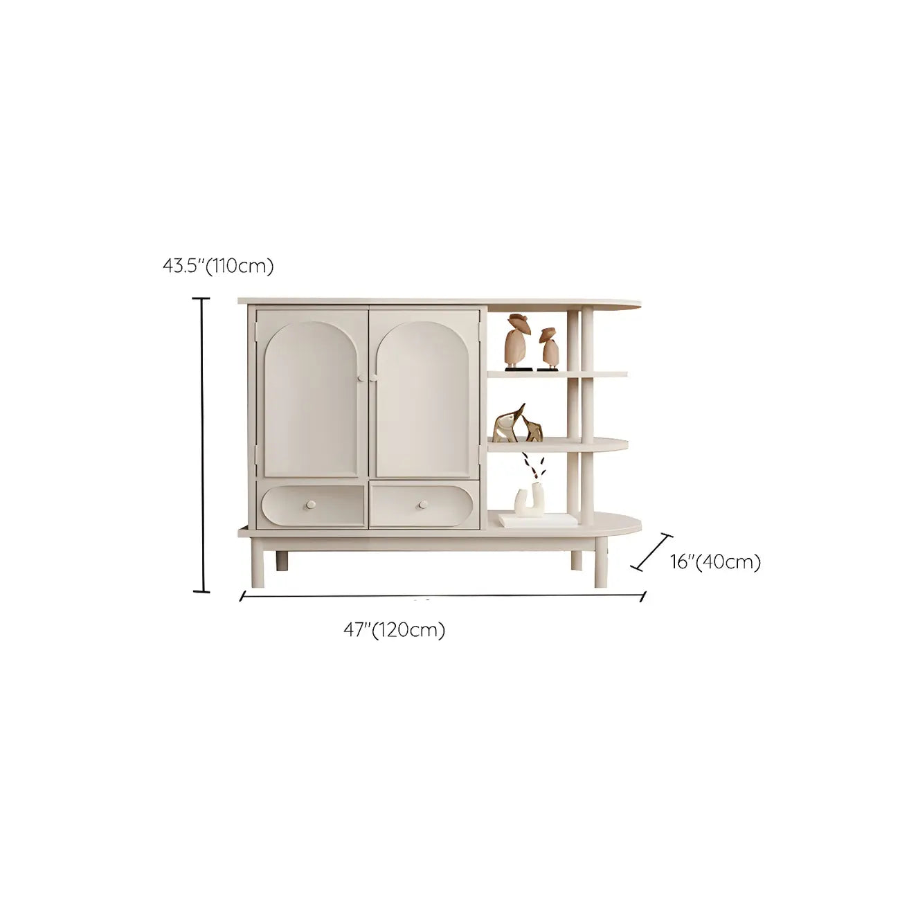 Meuble de rangement multifonctionnel moderne en bois blanc pour salon