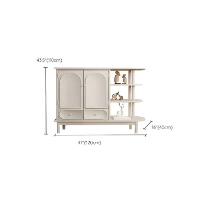 Meuble de rangement multifonctionnel moderne en bois blanc pour salon