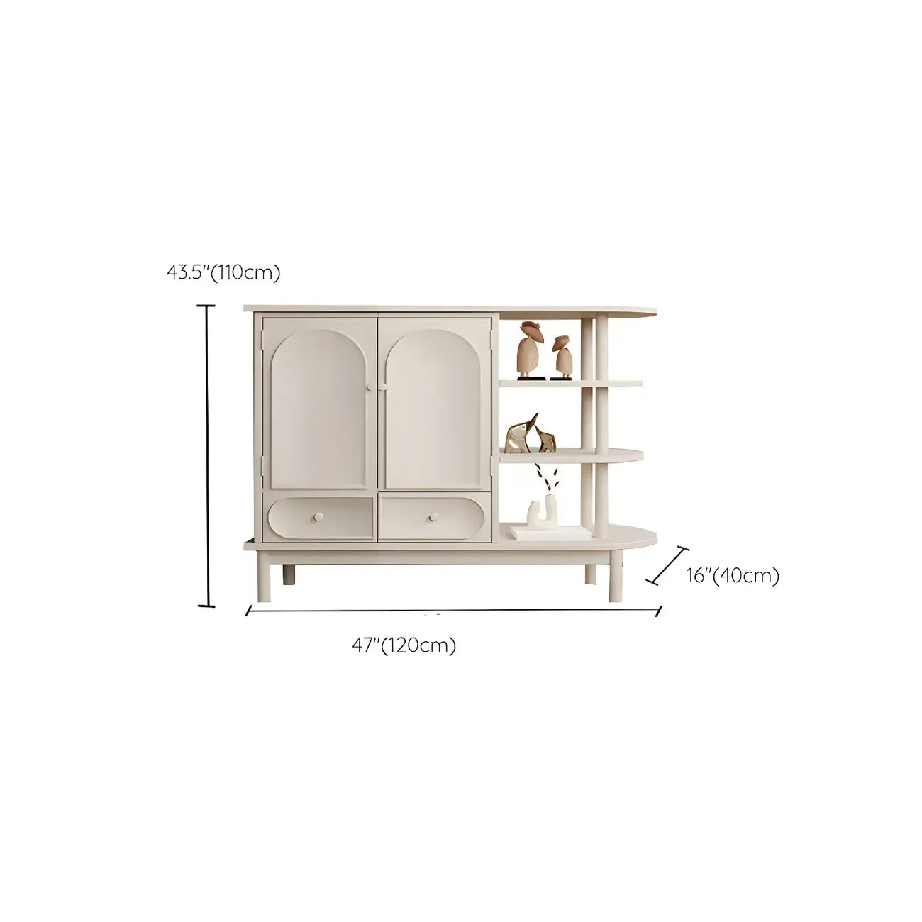 Meuble de rangement multifonctionnel moderne en bois blanc pour salon