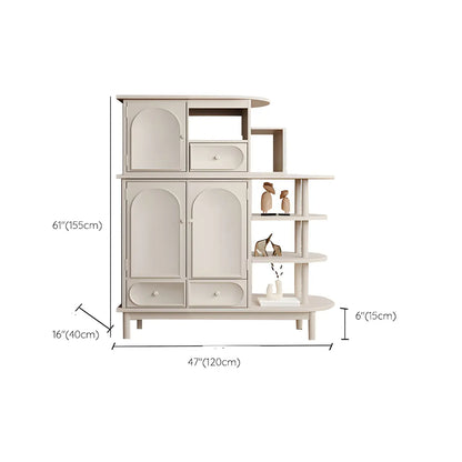 Meuble de rangement multifonctionnel moderne en bois blanc pour salon