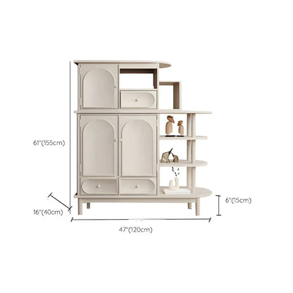 Meuble de rangement multifonctionnel moderne en bois blanc pour salon