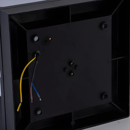 Lampes solaires carrées étanches en métal noir pour poteaux extérieurs