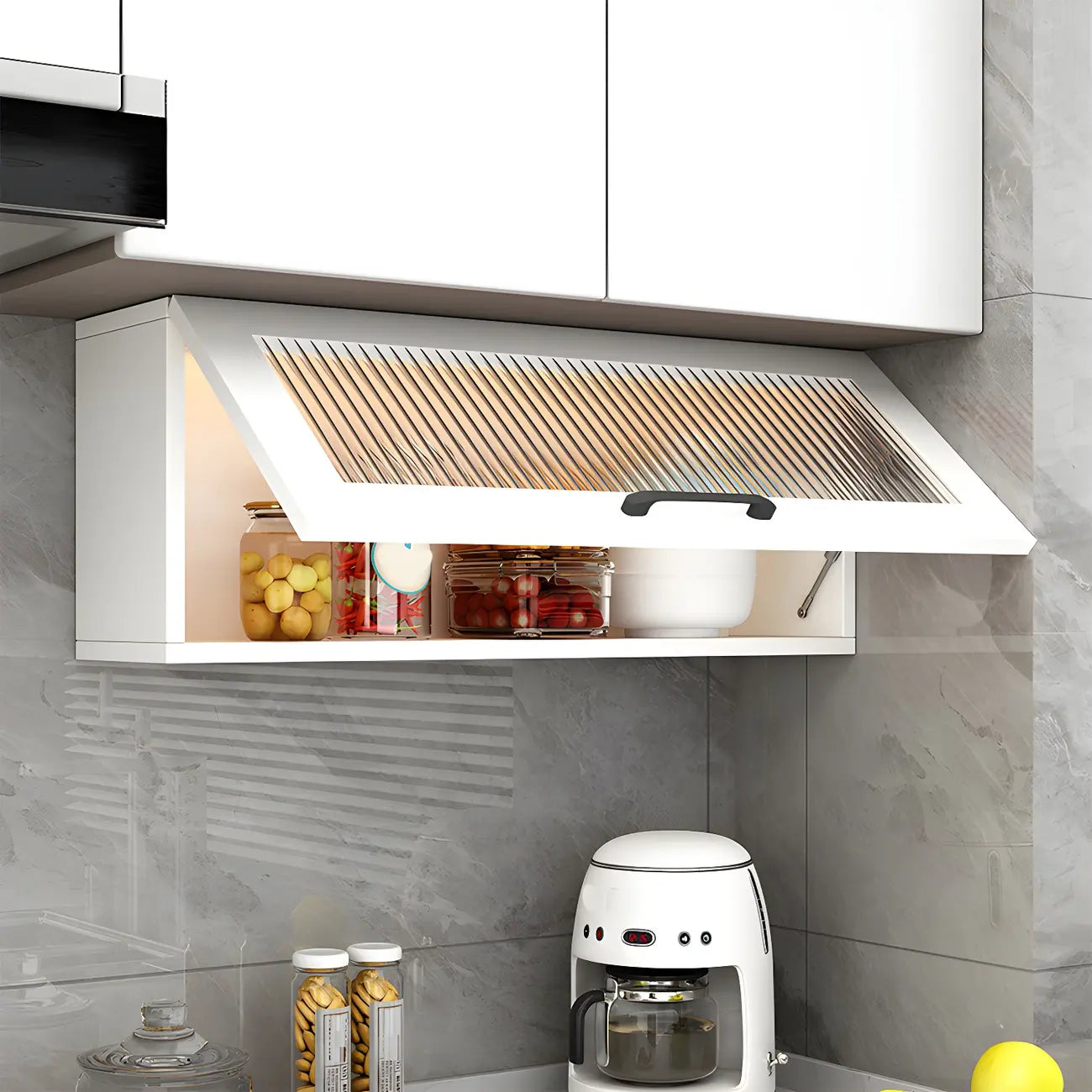 vaisselier mural en bois blanc pour cuisine