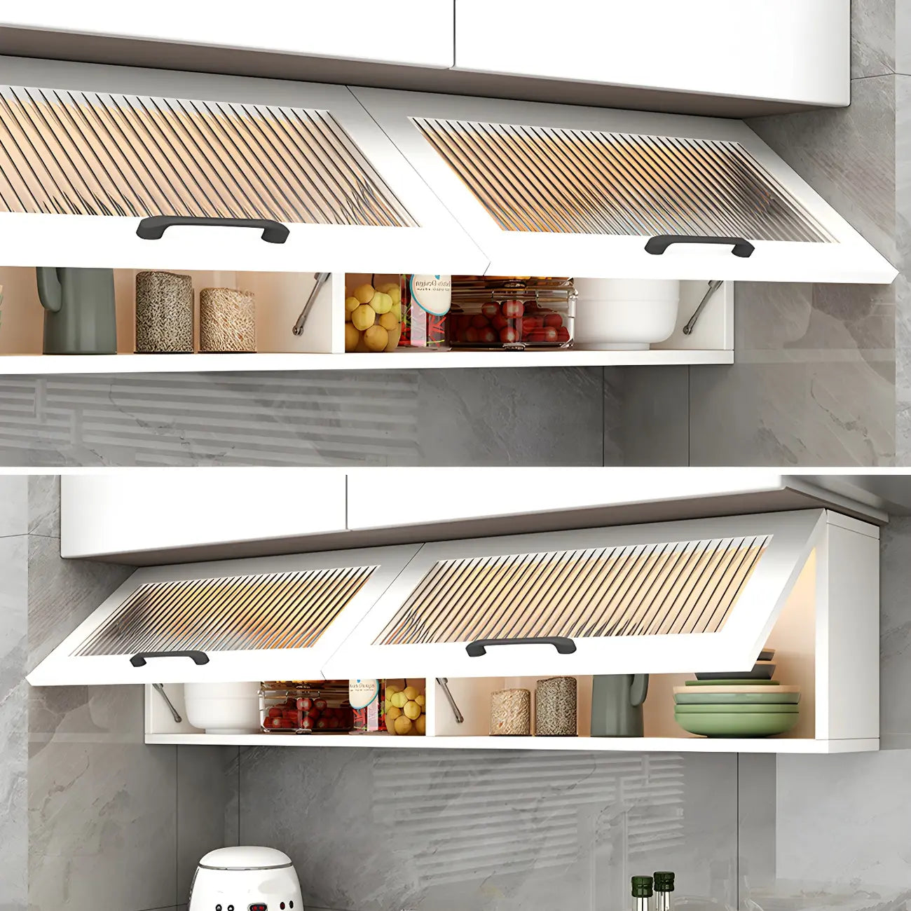 vaisselier mural en bois blanc pour cuisine