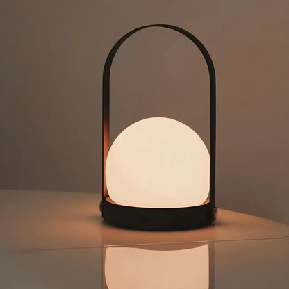 Lanterne LED portable sans fil avec globe noir, lampe de table