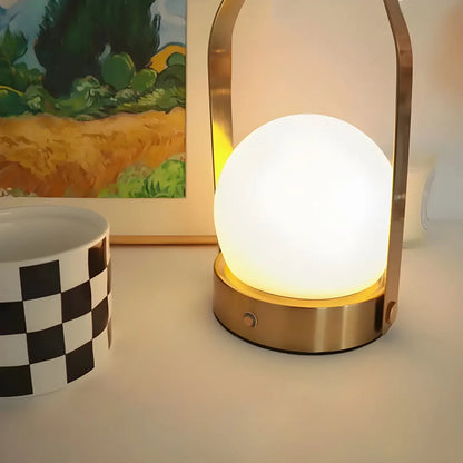 Lanterne LED portable sans fil avec globe noir, lampe de table