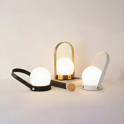 Lanterne LED portable sans fil avec globe noir, lampe de table