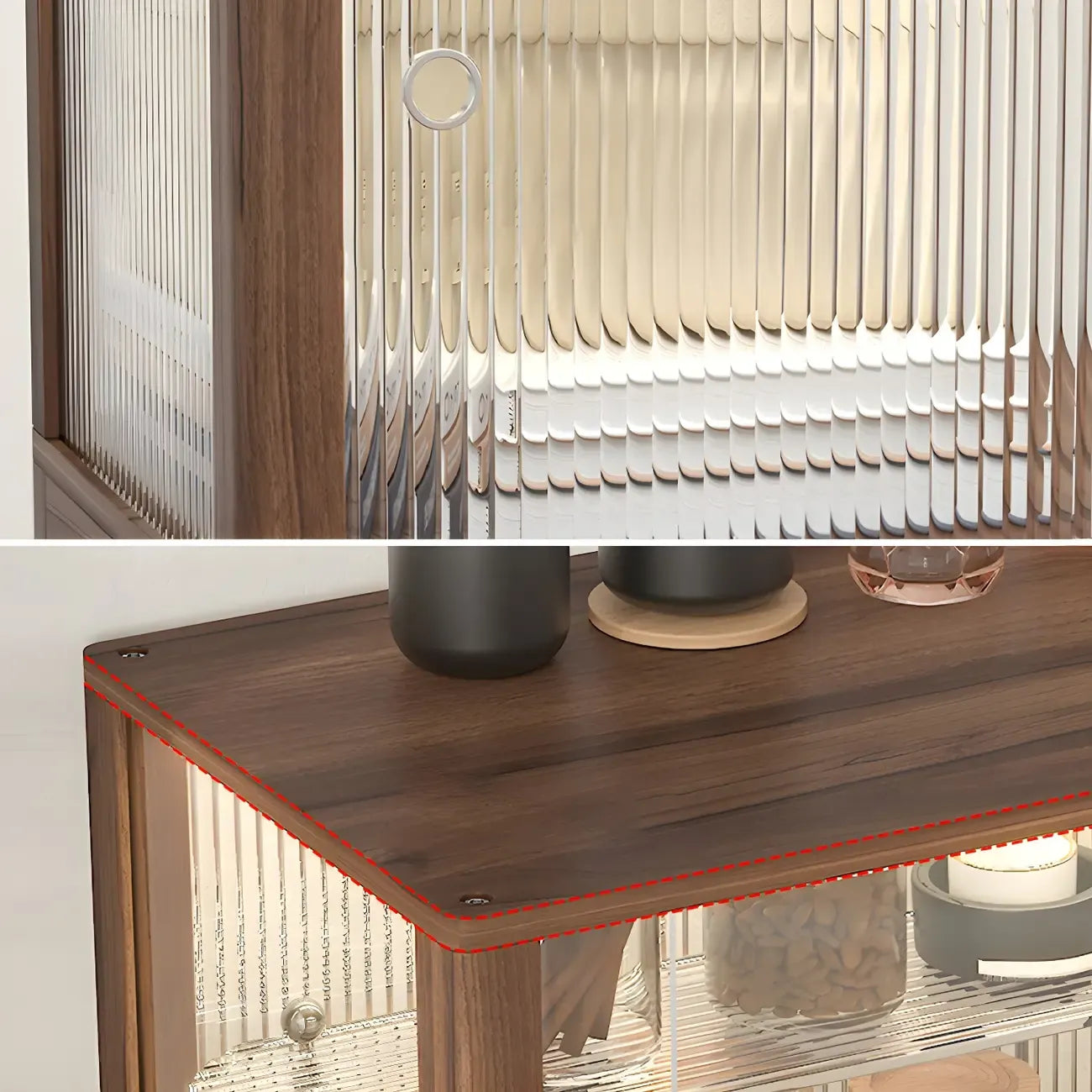 Petite vitrine en bois et verre pour table