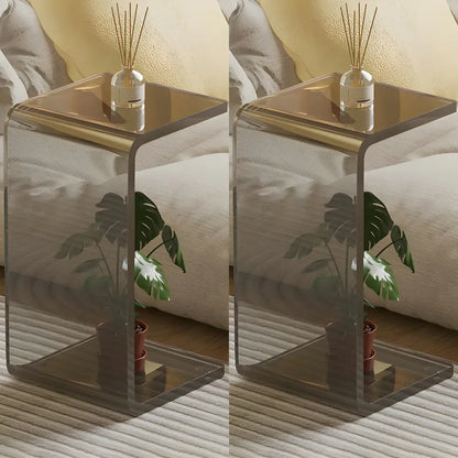 Table d'appoint polyvalente en acrylique en forme de C