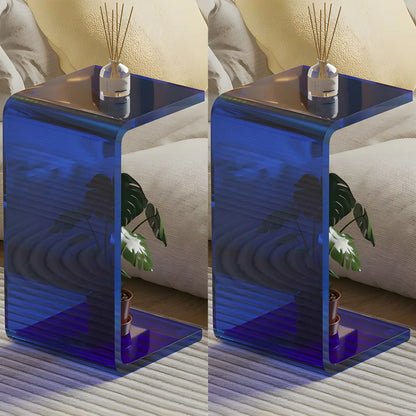 Table d'appoint polyvalente en acrylique en forme de C